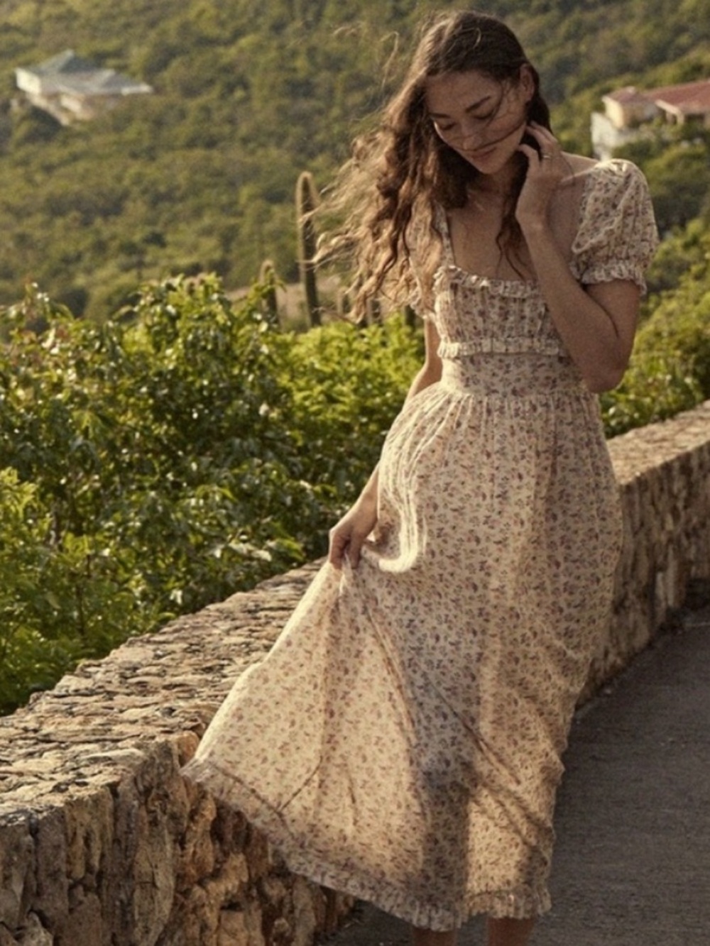 Doen Cream Floral Maxi Dress